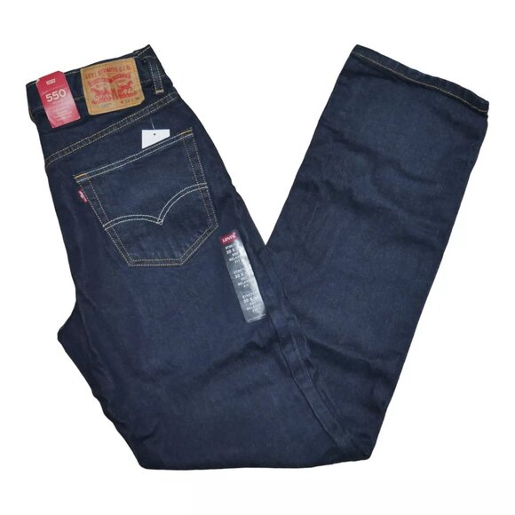 Levi's 550 Men's Size 32x36 Relaxed Fit Tapered Leg Jeans Stretch Blue Denim NWT - Picture 8 of 14